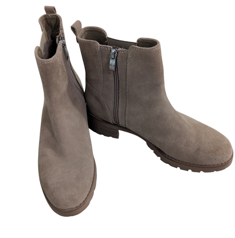 Bjorndal Ankle Boots, Tan Suede Leather, Finley, Women's Size 9, Side Zip
